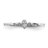 14k White Gold Beaded Edge Petite 3-Stone 1/15 carat Marquise Diamond Complete Promise/Engagement Ring