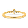 14k Beaded Edge Petite 3-Stone 1/15 carat Marquise Diamond Complete Promise/Engagement Ring