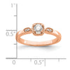 14k Rose Gold Rope Edge Petite 1/4 carat Round Diamond Complete Promise/Engagement Ring