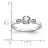 14k White Gold Rope Edge Petite 1/4 carat Round Diamond Complete Promise/Engagement Ring