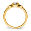 14k Rope Edge Petite 1/4 carat Round Diamond Complete Promise/Engagement Ring
