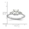 14k White Gold 3 Stone Pear/Cushion Semi-Mount Including 2-Pear Side Stones Dia Ring