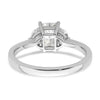 14k White Gold 3 Stone Half Moon/Emerald Semi-Mount Including 2-Half Moon Side Stones Dia Ring