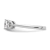 14k White Gold 3 Stone Half Moon/Cushion Semi-Mount Including 2-Half Moon Side Stones Dia Ring