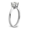 14k White Gold 3 Stone Half Moon/Cushion Semi-Mount Including 2-Half Moon Side Stones Dia Ring