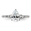 14k White Gold 3 Stone Pear/Pear Center Semi-Mount Including 2-Pear Side Stones Dia Ring