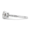 14k White Gold 3 Stone Half Moon/Oval Semi-Mount Including 2-Half Moon Side Stones Dia Ring