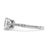 14k White Gold 3 Stone Half Moon/Emerald Semi-Mount Including 2-Half Moon Side Stones Dia Ring