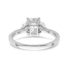 14k White Gold 3 Stone Half Moon/Emerald Semi-Mount Including 2-Half Moon Side Stones Dia Ring