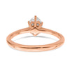 14k Rose Gold (Holds 3/4 carat (6.7x5mm) Oval) 6-Prong with .02 carat Diamond Leaf Design Semi-Mount Engagement Ring