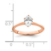 14k Rose Gold (Holds 3/4 carat (6.7x5mm) Oval) 6-Prong with .02 carat Diamond Leaf Design Semi-Mount Engagement Ring