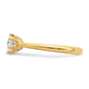 14k (Holds 1/2 carat (5.20 mm) Round) 4-Prong with .01 carat Diamond Leaf Design Semi-Mount Engagement Ring