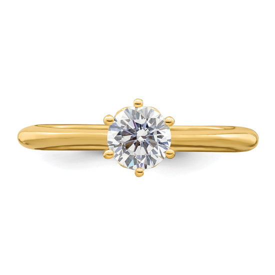14k (Holds 1/2 carat (5.20 mm) Round) 4-Prong with .01 carat Diamond Leaf Design Semi-Mount Engagement Ring