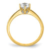 14k (Holds 3/4 carat (5.80 mm) Round) 4-Prong with .02 carat Diamond Leaf Design Semi-Mount Engagement Ring