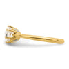 14k (Holds 1 carat (6.50 mm) Round) 6-Prong with .02 carat Diamond Leaf Design Semi-Mount Engagement Ring