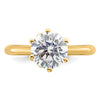 14k (Holds 2 carat (8.20 mm) Round) 4-Prong with 1/20 carat Diamond Leaf Design Semi-Mount Engagement Ring