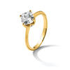 14k (Holds 2 carat (7.60 mm) Cushion-cut) 4-Prong with 1/15 carat Diamond Leaf Design Semi-Mount Engagement Ring