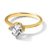 14k (Holds 2 carat (7.60 mm) Cushion-cut) 4-Prong with 1/15 carat Diamond Leaf Design Semi-Mount Engagement Ring