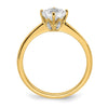 14k (Holds 1 carat (6.00 mm) Cushion-cut) 4-Prong with .03 carat Diamond Leaf Design Semi-Mount Engagement Ring