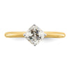 14k (Holds 1 carat (6.00 mm) Cushion-cut) 4-Prong with .03 carat Diamond Leaf Design Semi-Mount Engagement Ring