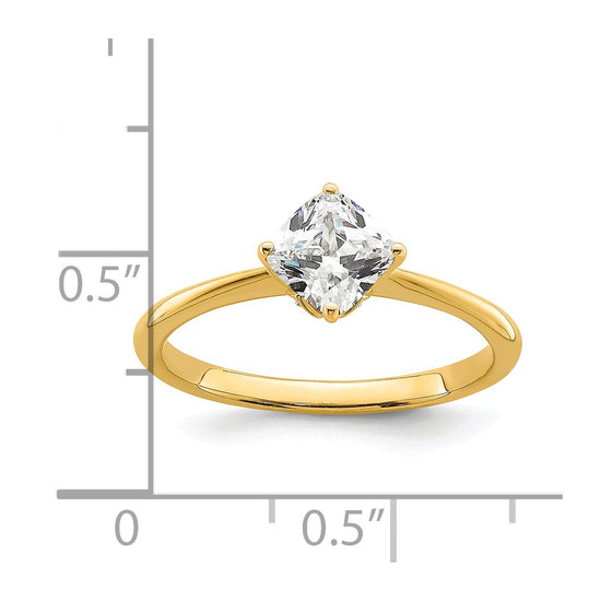 14k (Holds 1 carat (6.00 mm) Cushion-cut) 4-Prong with .03 carat Diamond Leaf Design Semi-Mount Engagement Ring