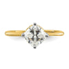 14k (Holds 1.5 carat (7.00 mm) Cushion-cut) 4-Prong with 1/20 carat Diamond Leaf Design Semi-Mount Engagement Ring