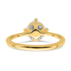 14k (Holds 1.5 carat (7.00 mm) Cushion-cut) 4-Prong with 1/20 carat Diamond Leaf Design Semi-Mount Engagement Ring