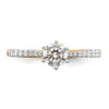 14k Gold Leaf Design (Holds 1/2 carat (5.2mm) Round Center) 1/4 carat Diamond Semi-Mount Engagement Ring