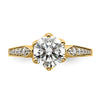 14k Gold (Holds 1.5 carat (7.5mm) Round Center) 1/6 carat Diamond Semi-Mount Engagement Ring