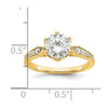 14k Gold (Holds 1.5 carat (7.5mm) Round Center) 1/6 carat Diamond Semi-Mount Engagement Ring