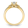 14k Split Shank (Holds 1/2 carat (5.2mm) Round Center) 1/6 carat Diamond Semi-Mount Engagement Ring