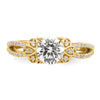 14k Split Shank (Holds 1 carat (6.5mm) Round Center) 1/6 carat Diamond Semi-Mount Engagement Ring