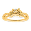 14k Split Shank (Holds 1 carat (6.5mm) Round Center) 1/6 carat Diamond Semi-Mount Engagement Ring