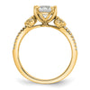 14k Split Shank (Holds 1.5 carat (7.5mm) Round Center) 1/4 carat Diamond Semi-Mount Engagement Ring