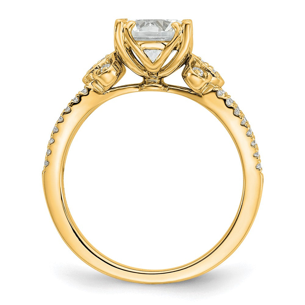 14k Split Shank (Holds 1.5 carat (7.5mm) Round Center) 1/4 carat Diamond Semi-Mount Engagement Ring