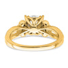 14k Split Shank (Holds 1.5 carat (7.5mm) Round Center) 1/4 carat Diamond Semi-Mount Engagement Ring