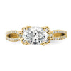 14k Split Shank (Holds 1 carat (8.00x6.1mm) Oval Center) 1/6 carat Diamond Semi-Mount Engagement Ring