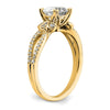 14k Split Shank (Holds 1 carat (8.00x6.1mm) Oval Center) 1/6 carat Diamond Semi-Mount Engagement Ring