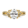 14k Split Shank (Holds 1.5 carat (9.2x6.9mm) Oval Center) 1/4 carat Diamond Semi-Mount Engagement Ring