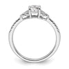14k White Gold (Holds 1/2 carat (5.2mm) Round Center) 1/8 carat Diamond Semi-mount Engagement Ring
