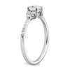 14k White Gold (Holds 1/2 carat (5.2mm) Round Center) 1/8 carat Diamond Semi-mount Engagement Ring