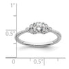 14k White Gold (Holds 1/2 carat (5.2mm) Round Center) 1/8 carat Diamond Semi-mount Engagement Ring