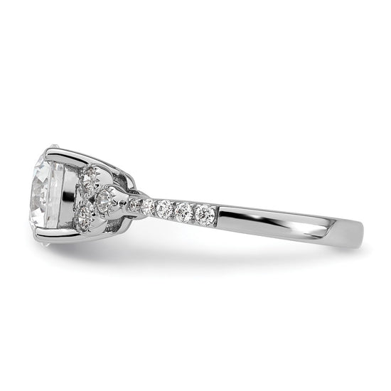 14K White Gold Lab Grown Diamond VS/SI+ G+ Semi-Mount Engagement Rin