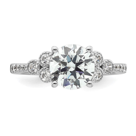14K White Gold Lab Grown Diamond VS/SI+ G+ Semi-Mount Engagement Rin