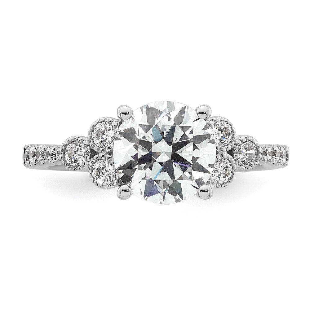14K White Gold Lab Grown Diamond VS/SI+ G+ Semi-Mount Engagement Rin