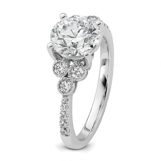 14K White Gold Lab Grown Diamond VS/SI+ G+ Semi-Mount Engagement Rin