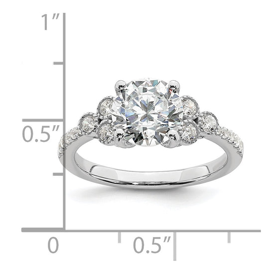 14K White Gold Lab Grown Diamond VS/SI+ G+ Semi-Mount Engagement Rin