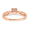14K Rose Gold 2-Row (Holds 1/2 carat (5.2mm) Round Center) 1/8 carat Diamond Semi-Mount Engagment Ring