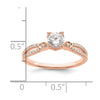 14K Rose Gold 2-Row (Holds 1/2 carat (5.2mm) Round Center) 1/8 carat Diamond Semi-Mount Engagment Ring
