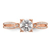 14K Rose Gold 2-Row (Holds 3/4 carat (5.8mm) Round Center) 1/8 carat Diamond Semi-Mount Engagment Ring
